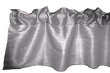 Faux Silk Dupioni Window Valance 56 Inch Wide - Grey Silver