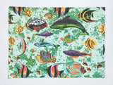 Fish Aquarium Print Cotton Dinner Table Placemats Holiday Home Decoration 13" x 19" (Pack of 4)
