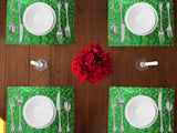 Stars Brocade Dinner Table Placemats Holiday Home Decoration 13" x 19" (Pack of 4)