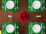 Christmas Trees Brocade Dinner Table Placemats Holiday Home Decoration 13" x 19" (Pack of 4)