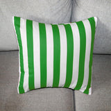 Cotton 1 Inch Stripe Decorative Throw Pillow/Sham Cushion Cover Green and White