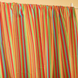 Cotton Curtain Stripe Print 58 Inch Wide / Multi Stripe Green Orange
