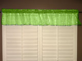 Silver Stars on Sheer Organza Tinted Window Valance 58" Wide - Green