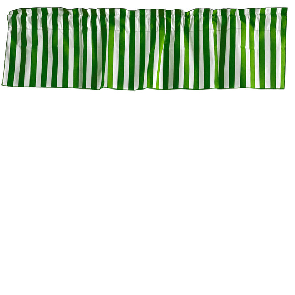 Cotton Window Valance Stripe Print 58 Inch Wide / 1 Inch Stripe Green