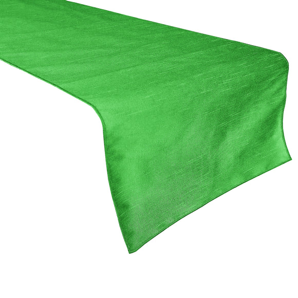 Faux Silk Dupioni Table Runner Green
