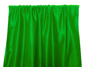 Faux Silk Solid Dupioni Window Curtain 56 Inch Wide Green
