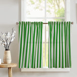 Cotton 1 Inch Wide Stripes Print Café Tier Curtains Window Treatment Kitchen Home Décor