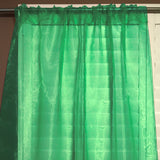 Sheer Tinted Organza Solid Single Curtain Panel 58 Inch Wide - Green