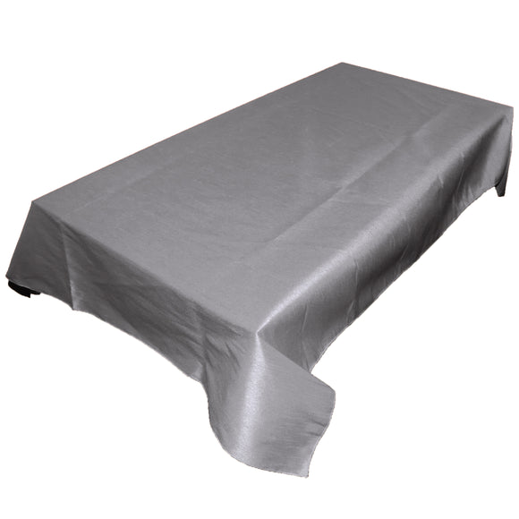 Faux Silk Dupioni Tablecloth Grey Silver