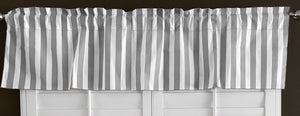 Cotton Window Valance Stripe Print 58 Inch Wide / 1 Inch Stripe Grey