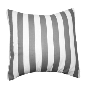 Cotton 1 Inch Stripe Decorative Throw Pillow/Sham Cushion Cover Grey and White