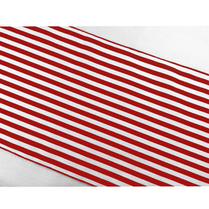 Cotton Print Table Runner Half Inch Wide Stripes - Red and White