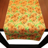 100% Cotton Table Runner Halloween / Event Decoration Spooky Pumpkins Orange Orange