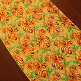 100% Cotton Table Runner Halloween / Event Decoration Spooky Pumpkins Orange Orange