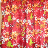 Cotton Curtain Floral Print 58 Inch Wide Hawaiian Tropical Red