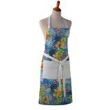 Cotton Apron - Hawaiian Tropical Print - Kitchen BBQ Restaurant Cooking Painters Artists - Full Apron or Waist Apron