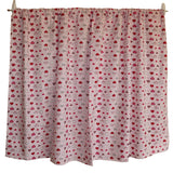 Cotton Curtain Hearts Print 58 Inch Wide Hearts and Dots Red