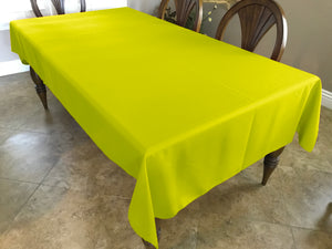 Polyester Poplin Gaberdine Durable Tablecloth Solid Highlighter Yellow