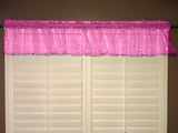 Silver Stars on Sheer Organza Tinted Window Valance 58" Wide - Hot Pink
