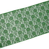 Light Weight Floral Sheer Lace Table Runner / Wedding Table Top Décor (Pack of 8) Hunter Green