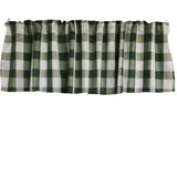 Poplin Buffalo Checkered Window Valance 58" Wide - Hunter Green and White