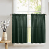 Shiny Satin Solid Café Tier Curtains Window Treatment Kitchen Home Décor