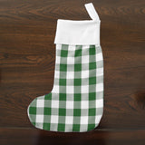 Christmas Stocking Poplin Gingham Check with Flannel Cuff Pack of 2