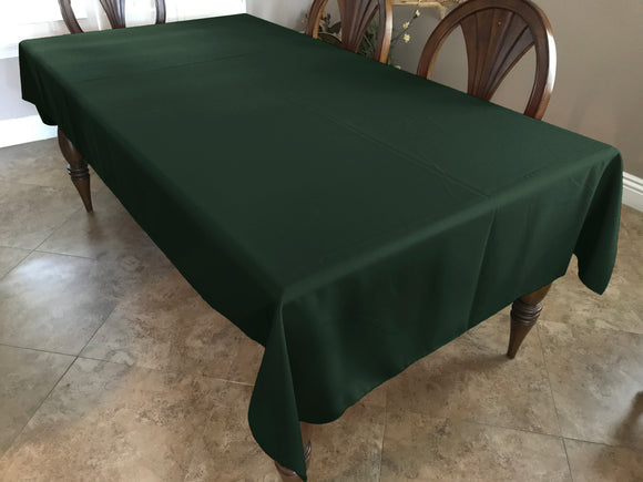 Polyester Poplin Gaberdine Durable Tablecloth Solid Hunter Green