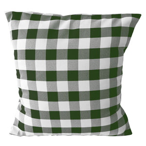 Gingham Checkered Decorative Throw Pillow/Sham Cushion Cover Hunter Green & White