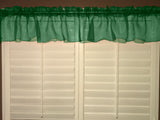 Sheer Organza Window Valance 58" Wide - Solid Hunter Green