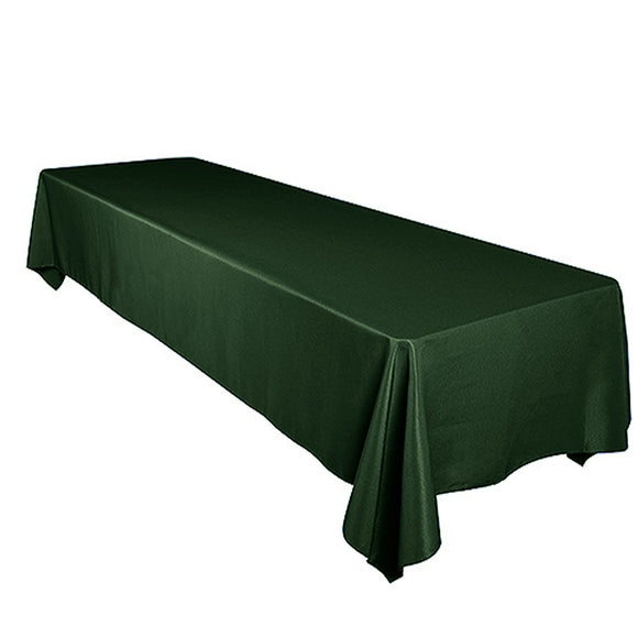 Shiny Satin Solid Tablecloth Hunter Green