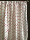 Cotton Curtain Polka Dots Print 58 Inch Wide / Small Dots Red on White