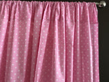 Cotton Curtain Polka Dots Print 58 Inch Wide / Small Dots White on Pink