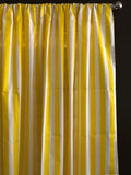 Cotton Curtain Stripe Print 58 Inch Wide / 2 Inch Stripe Yellow and White