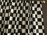 Cotton Curtain Checkered Print 58 Inch Wide Racecar 2 Inch Checkerboard Black and White