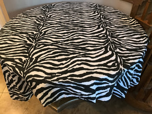 Cotton Tablecloth Animal Print Zebra Stripes Black