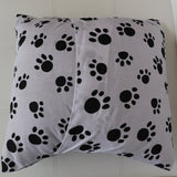 Cotton Paw Prints Animal Print Decorative Throw Pillow/Sham Cushion Cover Big Paw Black on White