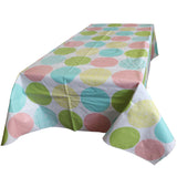 Large Pastel Circles PVC Plastic Tablecloth / Table Cover with Nonslip Flannel Backing