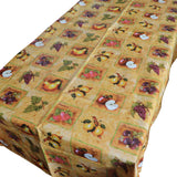 Sliced Fruits PVC Plastic Tablecloth / Table Cover with Nonslip Flannel Backing