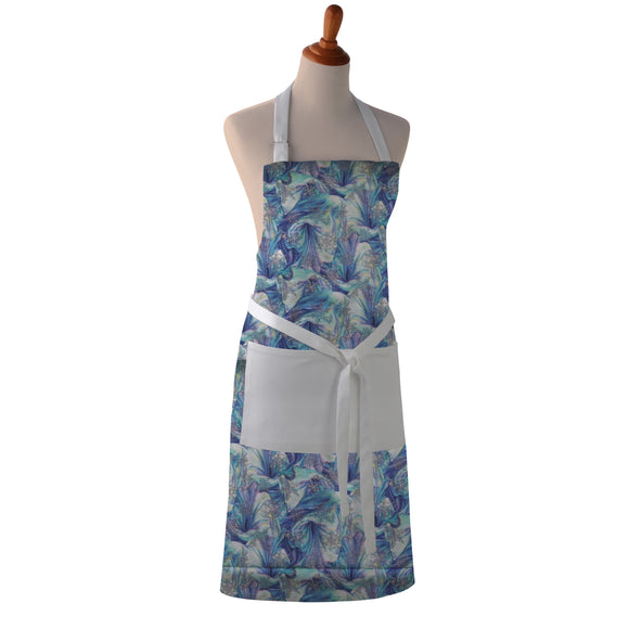 Cotton Apron - Icy Snowflakes - Kitchen BBQ Restaurant Cooking Painters Artists Kids - Full Apron or Waist Apron