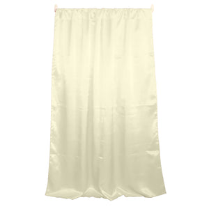 Shiny Satin Solid Single Curtain Panel Drapery 58 Inch Wide Ivory