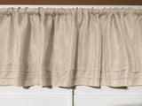 Faux Burlap Window Valance 58" Wide with Pleated Ruffles Ivory