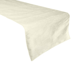 Faux Silk Dupioni Table Runner Ivory