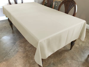 Polyester Poplin Gaberdine Durable Tablecloth Solid Ivory