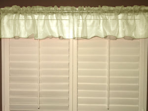 Sheer Organza Window Valance 58" Wide Solid Ivory