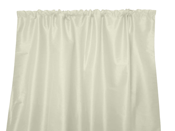 Faux Silk Solid Dupioni Window Curtain 56 Inch Wide Ivory