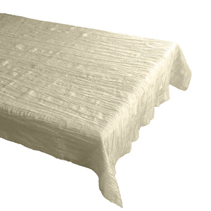 Crinkle Style Crushed Taffeta Tablecloth Ivory