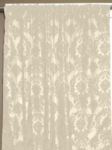 Flocking Damask Taffeta Window Curtain 56 Inch Wide Ivory on Ivory