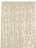 Flocking Damask Taffeta Window Curtain 56 Inch Wide - Ivory on Ivory