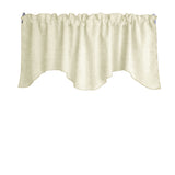 Faux Burlap Scalloped Valance Curtain Window Treatment Kitchen Home Décor 58" Wide / 20" Tall